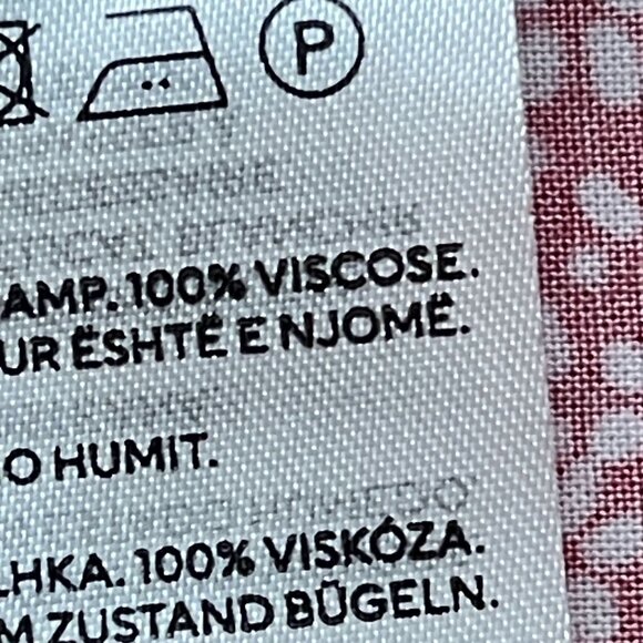 Divided H&M Ditsy Floral Red White Tie Back Shift Dress Button Down Small - Picture 9 of 10